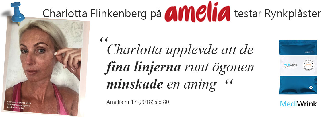 Amelia testar rynkplåster